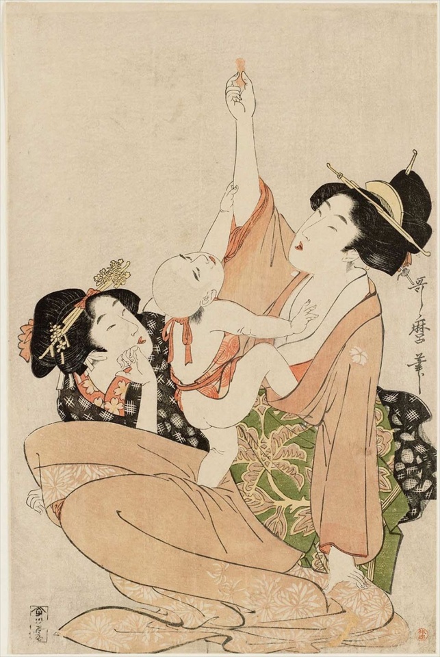 喜多川歌麿「ほおずき」の画像。